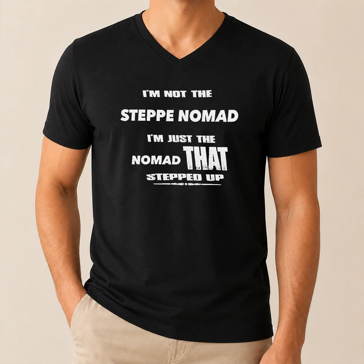 Hot I'M Not The Steppe Nomad V-Neck Shirt Hot I'M Not The Steppe Nomad V-Neck Shirt