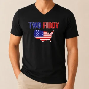 Hot United States Map Two Fiddy V-Neck Shirt