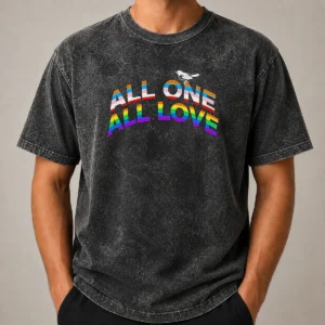 Nice All One All Love LGBTQ Washed T-Shirt