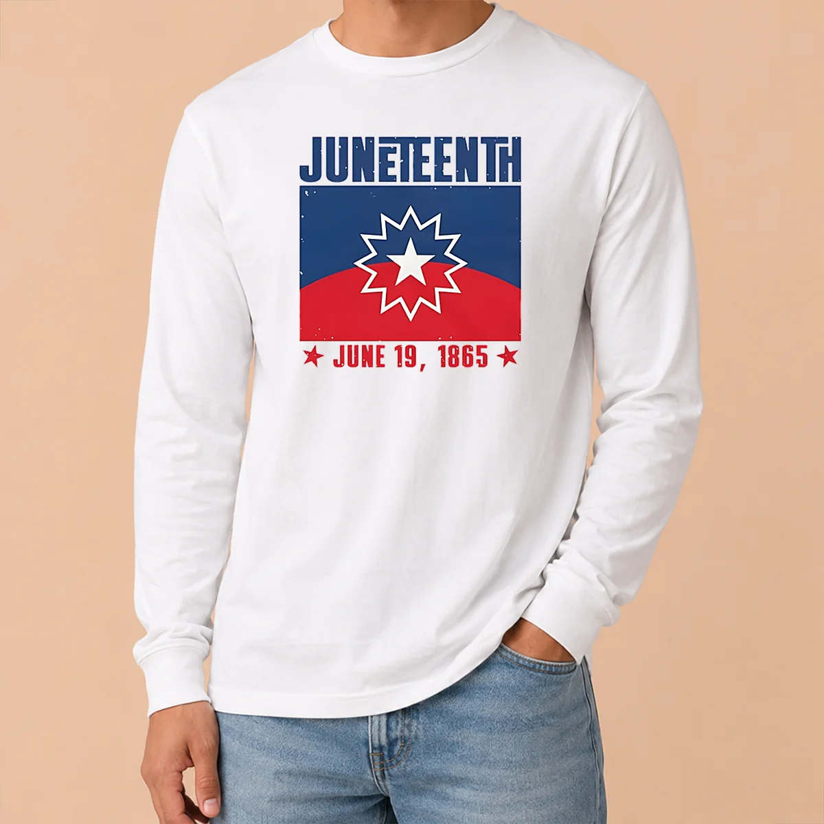 Nice Juneteenth Red White Blue Freedom Flag 1865 Emancipation Day Long Sleeve Shirt Nice Juneteenth Red White Blue Freedom Flag 1865 Emancipation Day Long Sleeve Shirt