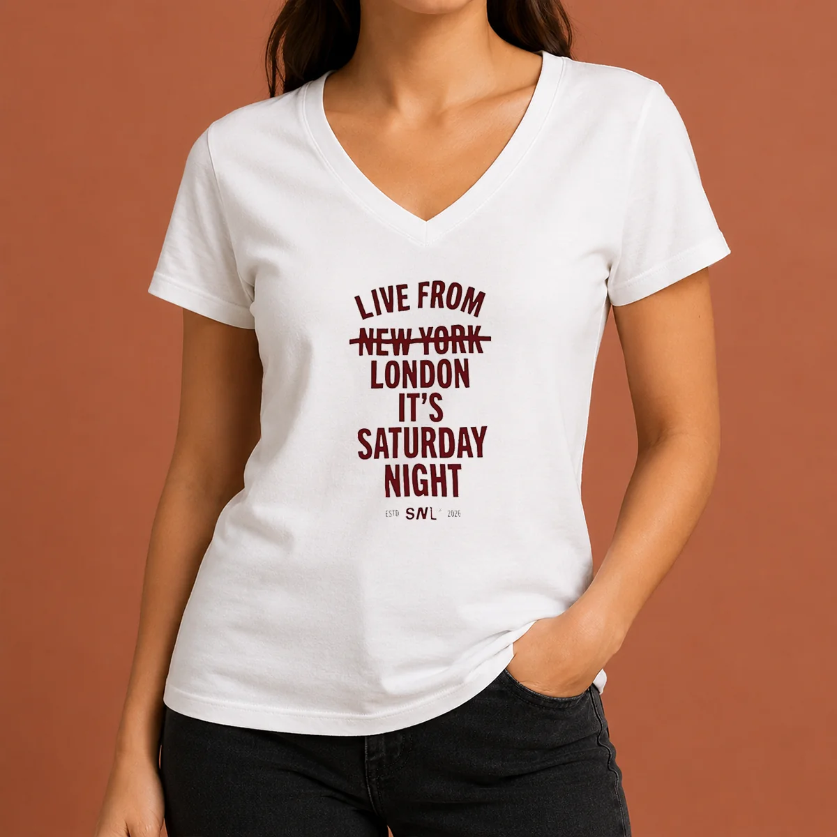 Nice Live From London It'S Saturday V-Neck Shirt Nice Live From London It'S Saturday V-Neck Shirt