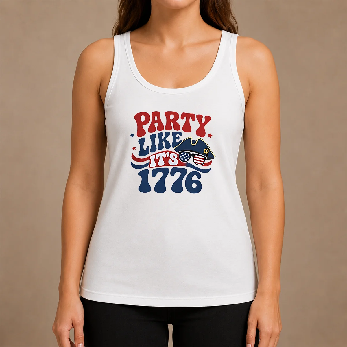 Nice Party Like It Is 1776 American Flag Sunglasses Revolutionary War Patriot Tank Top Nice Party Like It Is 1776 American Flag Sunglasses Revolutionary War Patriot Tank Top