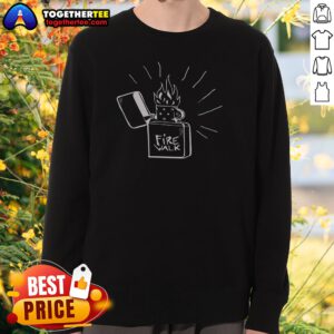 Official Black White Flame Fuel Lighter Sweatshirt featuring bold black and white flame graphic on a comfortable crewneck