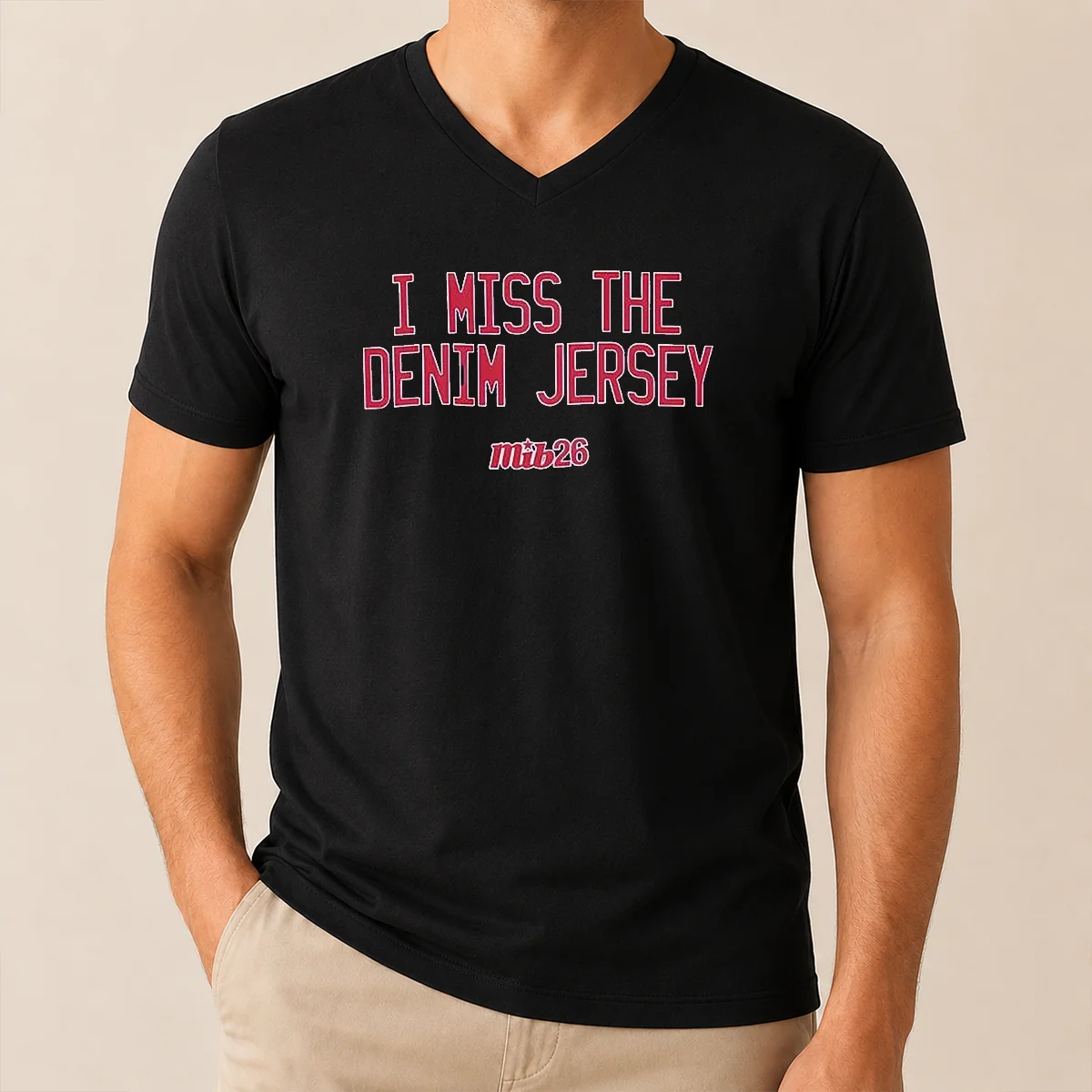 Official I Miss The Denim Jersey V-Neck Shirt Official I Miss The Denim Jersey V-Neck Shirt
