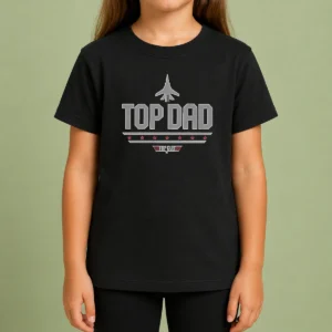 Official Top Dad Top Gun Logo Parody Kids T-Shirt