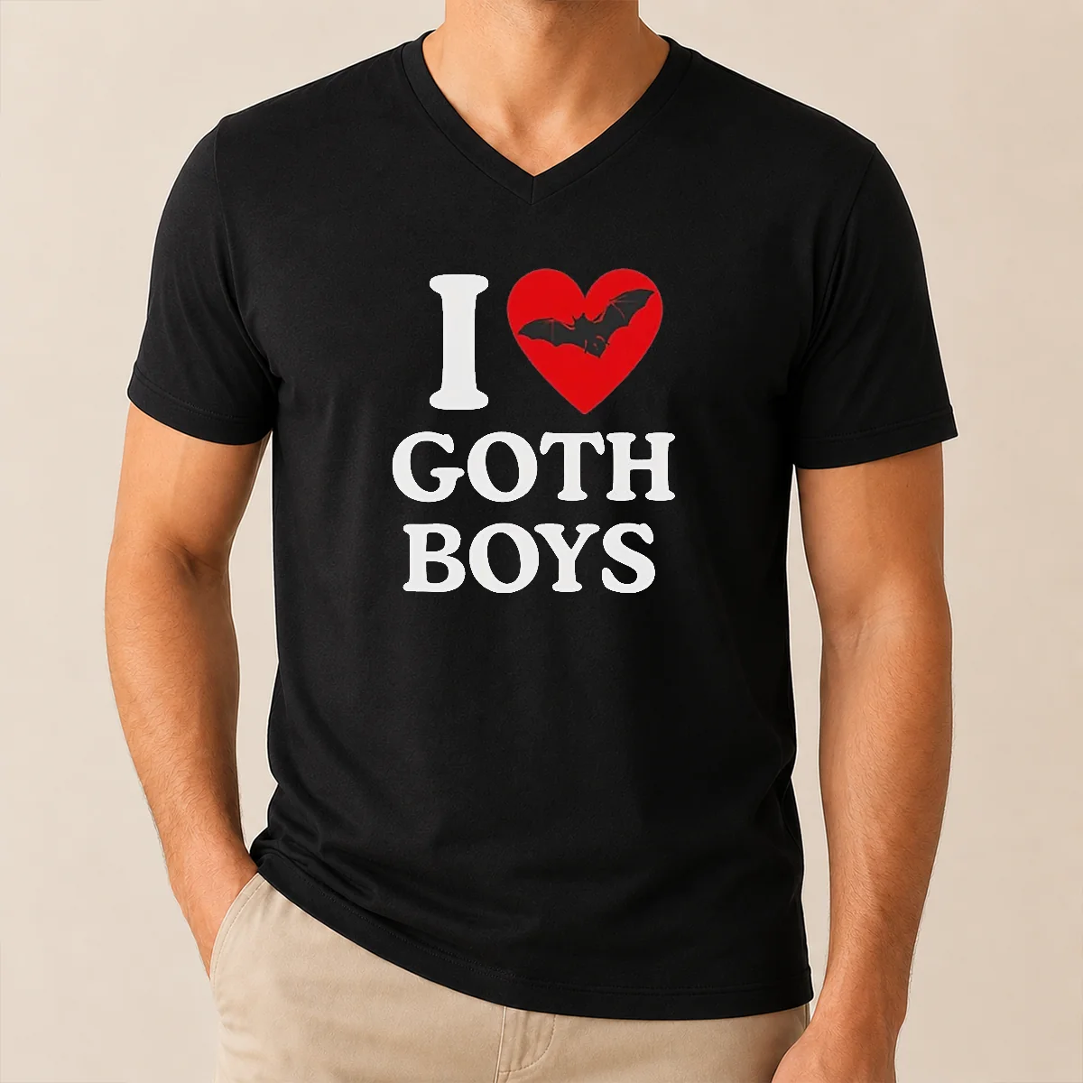 Original I Love Goth Boys V-Neck Shirt Original I Love Goth Boys V-Neck Shirt