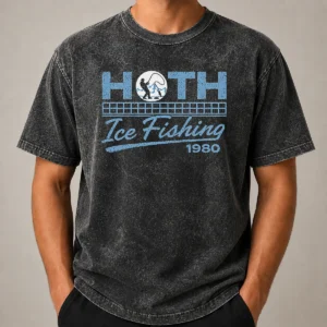 Original Old School Cold Wilderness ICE Fishing Washed T-Shirt