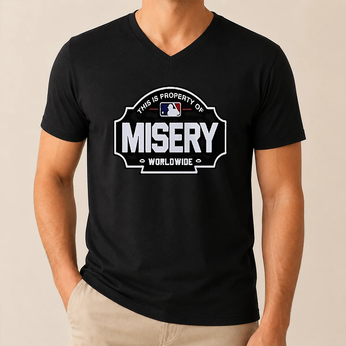 Original Property Of Misery Worldwide V-Neck Shirt Original Property Of Misery Worldwide V-Neck Shirt