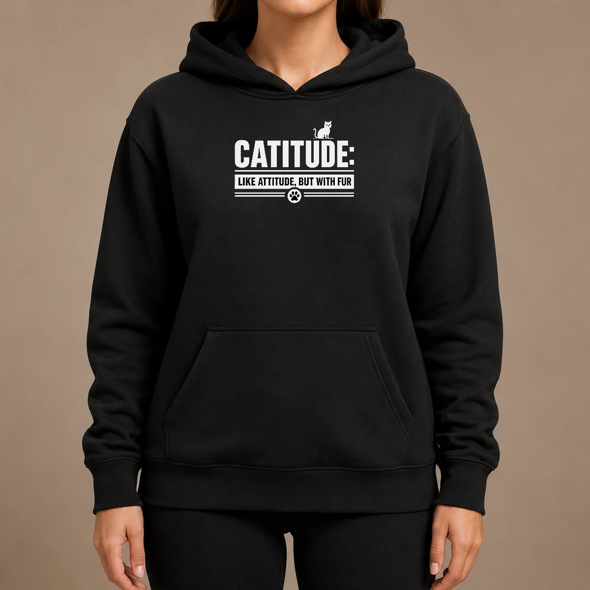 Premium Catitude Like Attitude But With Furr Hoodie Premium Catitude Like Attitude But With Furr Hoodie