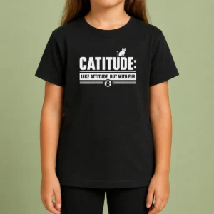 Premium Catitude Like Attitude But With Furr Kids T-Shirt