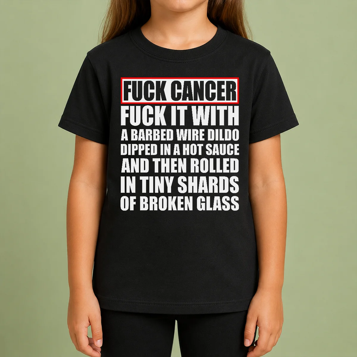 Premium Fck Cancer Fck It With A Barbed Wire Dildo Dipped In Hot Sauce Kids T Shirt Premium Fck Cancer Fck It With A Barbed Wire Dildo Dipped In Hot Sauce Kids T-Shirt