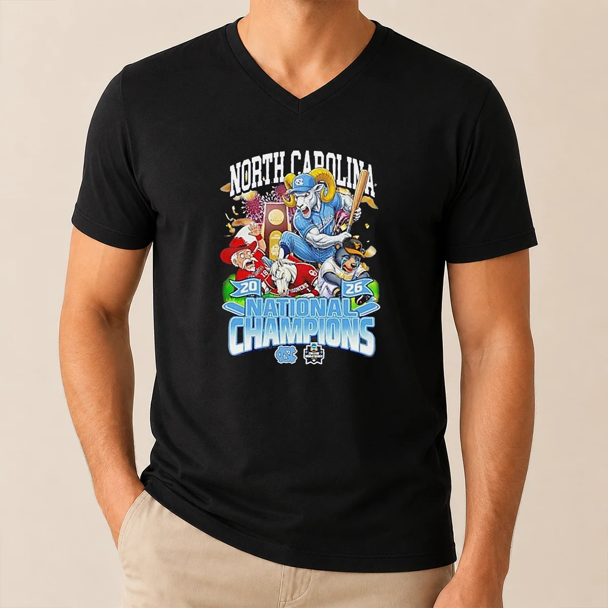 Premium North Carolina 20 26 National V-Neck Shirt Premium North Carolina 20 26 National V-Neck Shirt