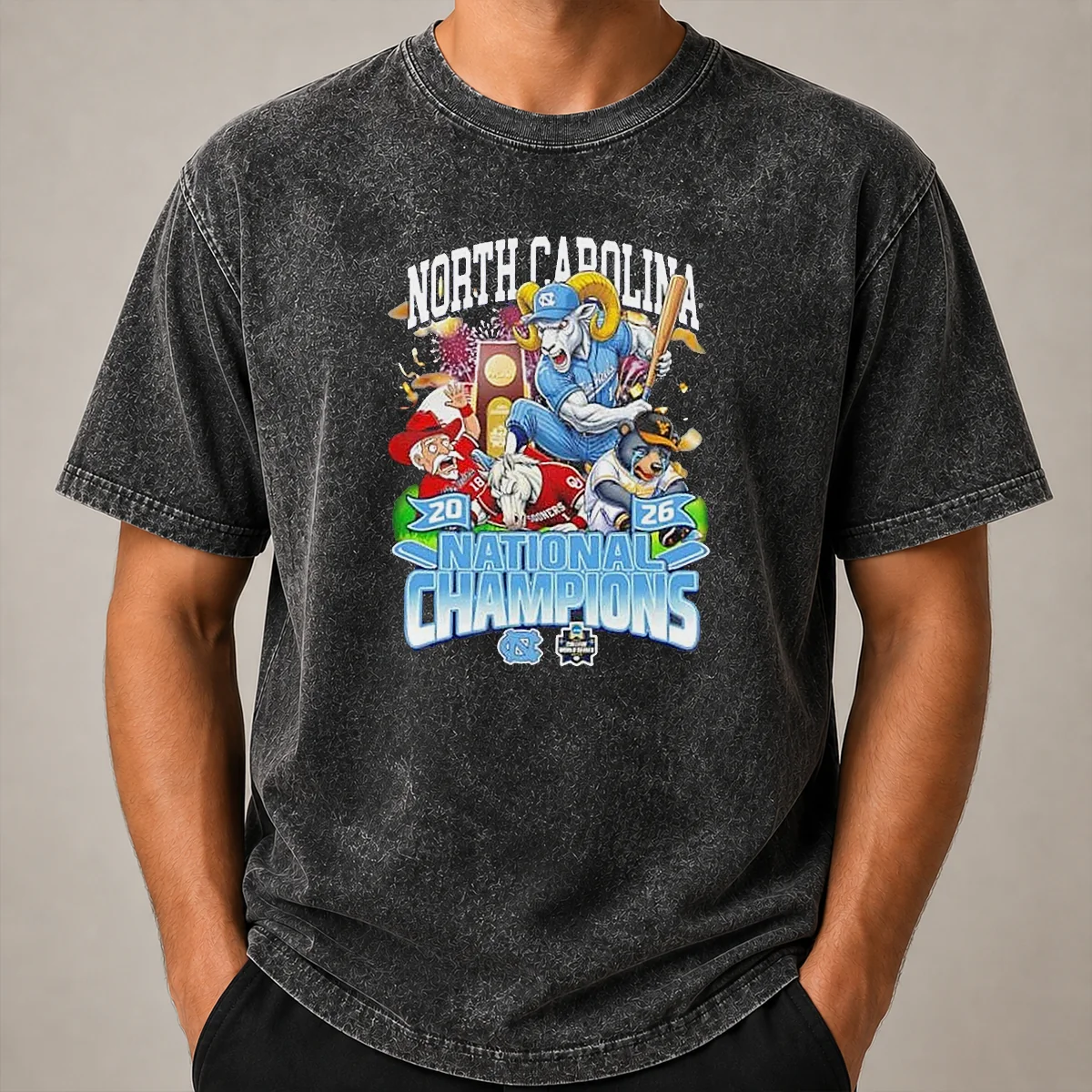 Premium North Carolina 20 26 National Champions Tar Heels Baseball Washed T Shirt Premium North Carolina 20 26 National Champions Tar Heels Baseball Washed T-Shirt