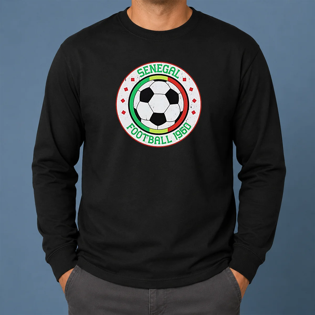 Premium Senegal Football 1960 Vintage Soccer Long Sleeve Shirt Premium Senegal Football 1960 Vintage Soccer Long Sleeve Shirt