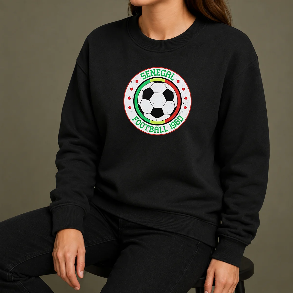 Premium Senegal Football 1960 Vintage Soccer Sweater Premium Senegal Football 1960 Vintage Soccer Sweater