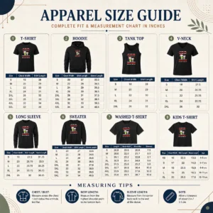 Size chart for Premium Snoopy daughter attitude shirt with measurements in inches and cm