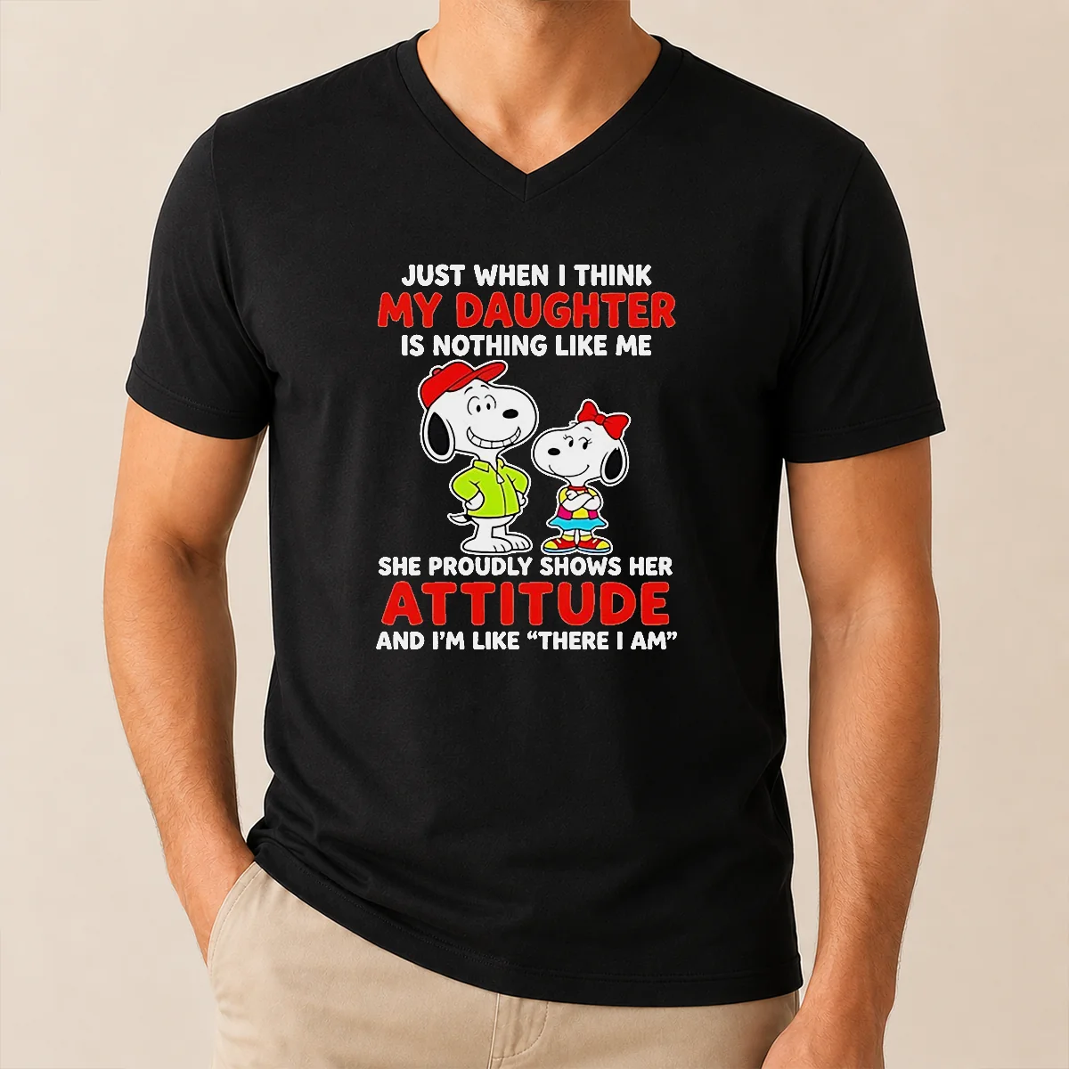 Premium Snoopy Just When I Think V-Neck Shirt Premium Snoopy Just When I Think V-Neck Shirt