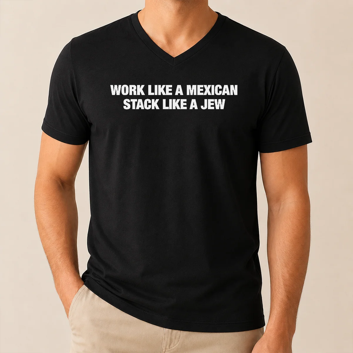 Premium Work Like A Mexican Stack V-Neck Shirt Premium Work Like A Mexican Stack V-Neck Shirt
