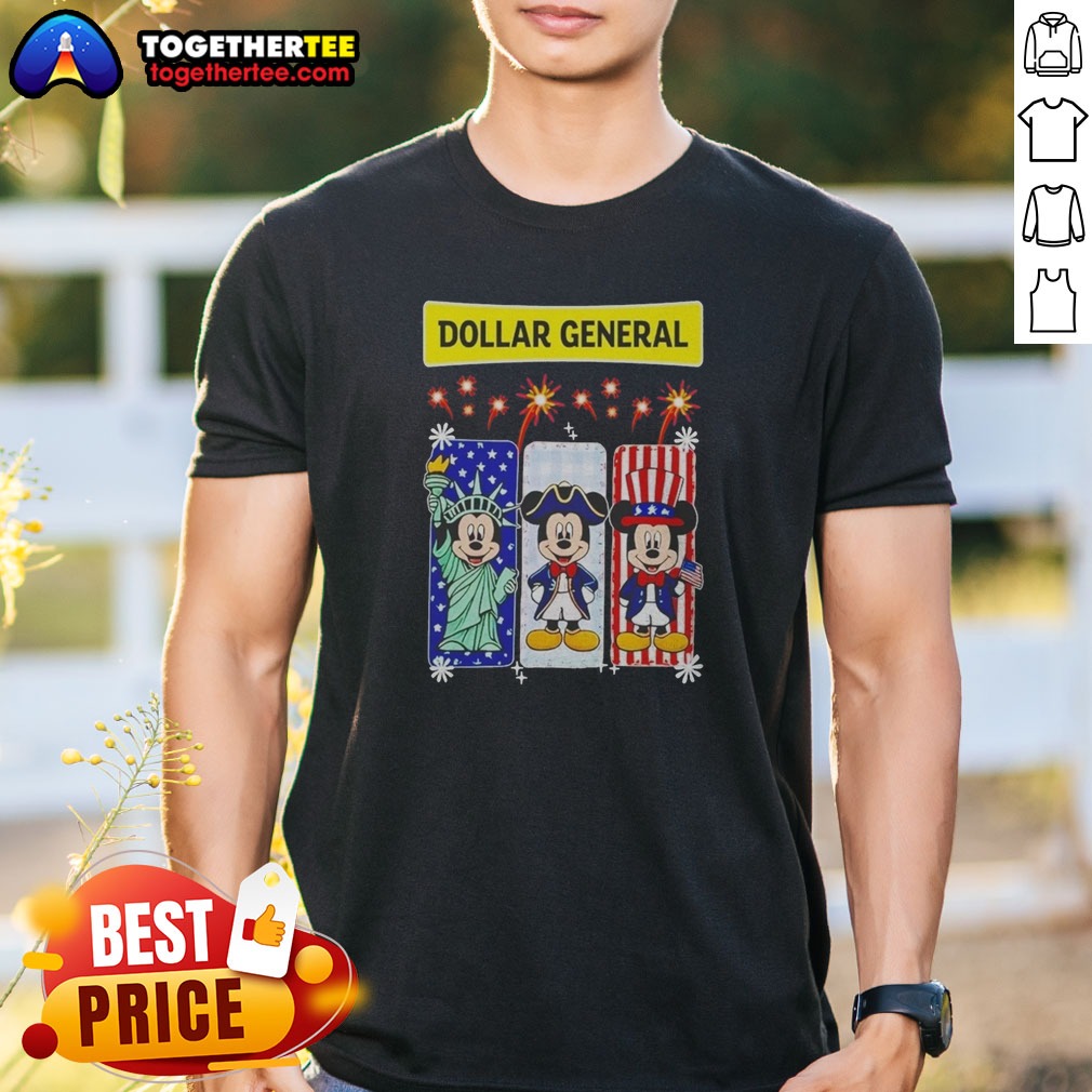 Pretty Dollar General Mickey Mouse Patriotic Characters Shirt on Classic Shirt Pretty Dollar General Mickey Mouse Patriotic Characters Shirt shown as a classic shirt preview