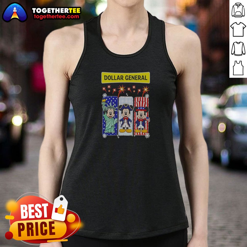 Pretty Dollar General Mickey Mouse Patriotic Characters Shirt on Tank Top Pretty Dollar General Mickey Mouse Patriotic Characters Shirt shown as a tank top preview