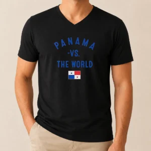 Pretty Panama Vs The World Soccer Flag V-Neck Shirt