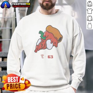 Pretty Pizza Gian Berg X 63 Sweatshirt featuring a fun pizza graphic design.