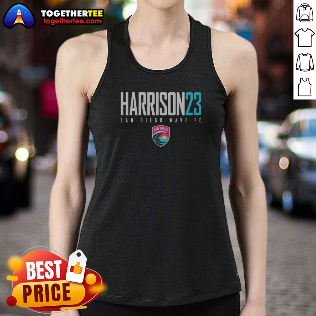 Pretty San Diego Wave FC Harrison 23 San Diego Wave FC Soccer Team Shirt on Tank Top Pretty San Diego Wave FC Harrison 23 San Diego Wave FC Soccer Team Shirt shown as a tank top preview