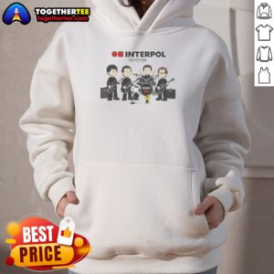 Top Interpol Snoopy Charlie Brown Peanuts NYC Est 1997 Hoodie in black, featuring graphic print on front