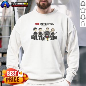 Top Interpol Snoopy Charlie Brown Peanuts NYC Est 1997 Sweatshirt in heather gray with graphic print