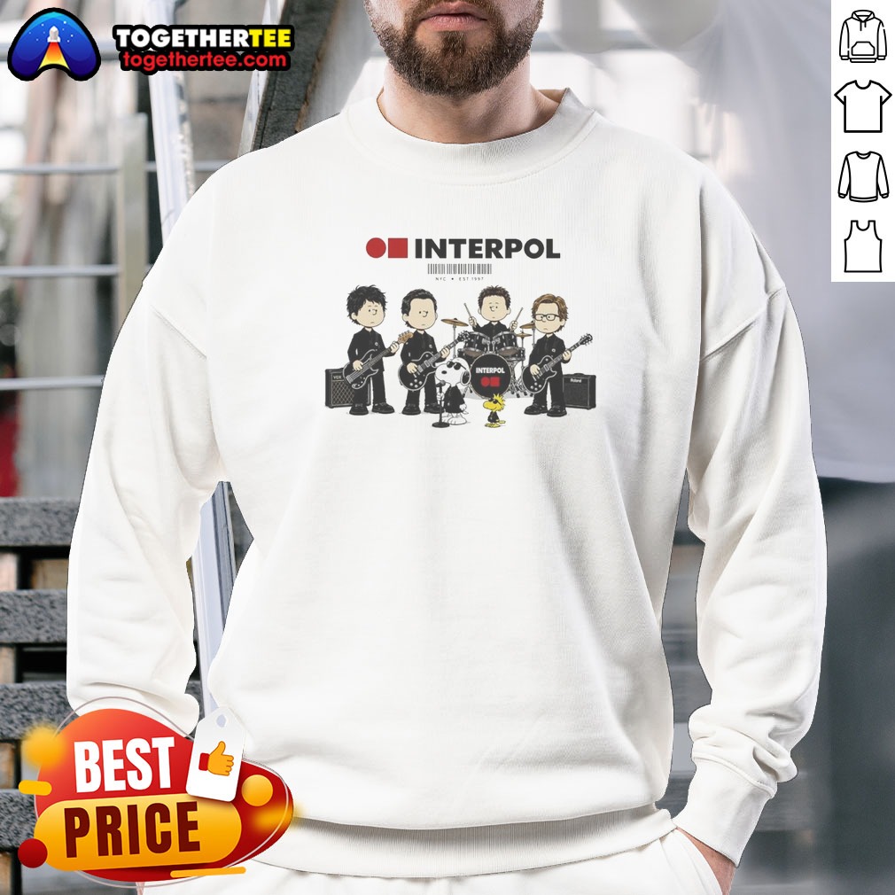 Top Interpol Snoopy Charlie Brown Peanuts NYC Est 1997 Shirt on Sweatshirt Top Interpol Snoopy Charlie Brown Peanuts NYC Est 1997 Shirt shown as a sweatshirt preview