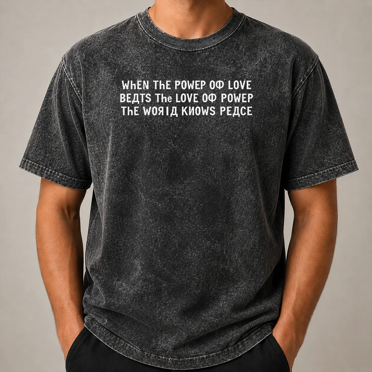 Awesome Funny Power Of Love Washed T Shirt Awesome Funny Power Of Love Washed T-Shirt