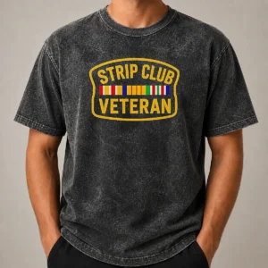 Awesome Hot Strip Club Veteran Logo Washed T-Shirt