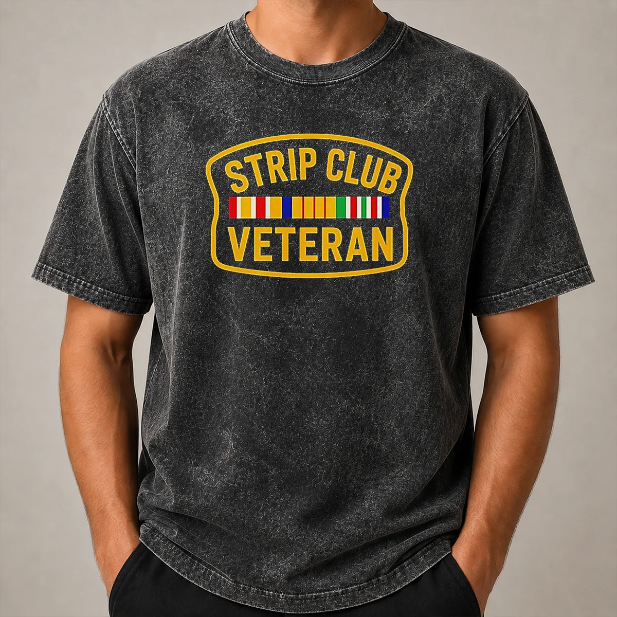 Awesome Hot Strip Club Veteran Logo Washed T Shirt Awesome Hot Strip Club Veteran Logo Washed T-Shirt