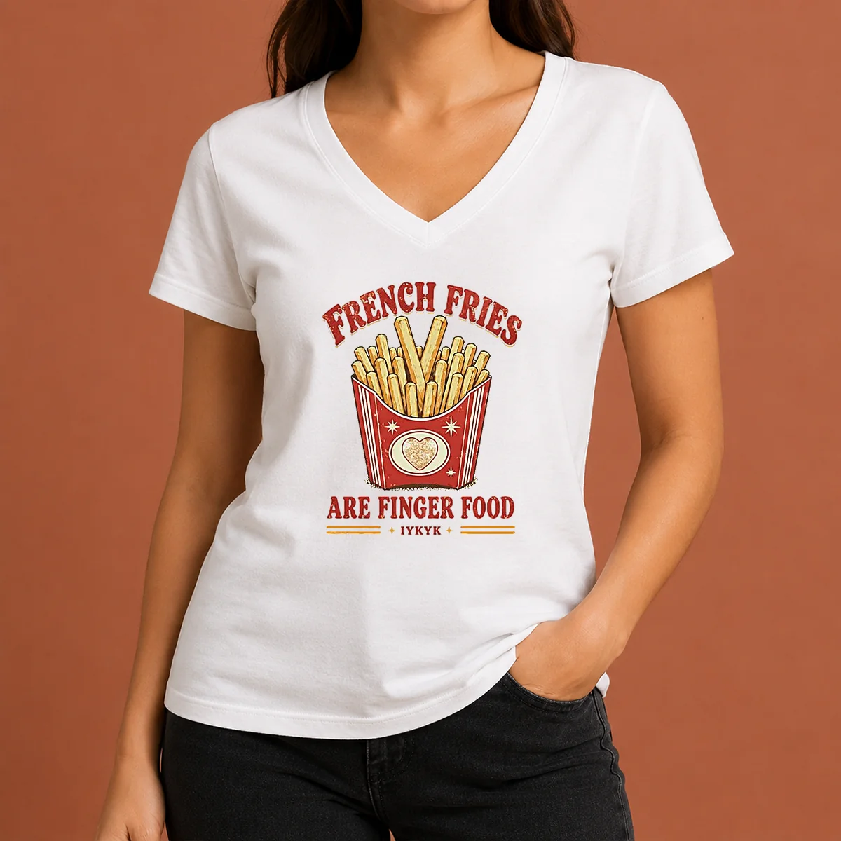 Awesome Nice French Fries Are Finger V-Neck Shirt Awesome Nice French Fries Are Finger V-Neck Shirt