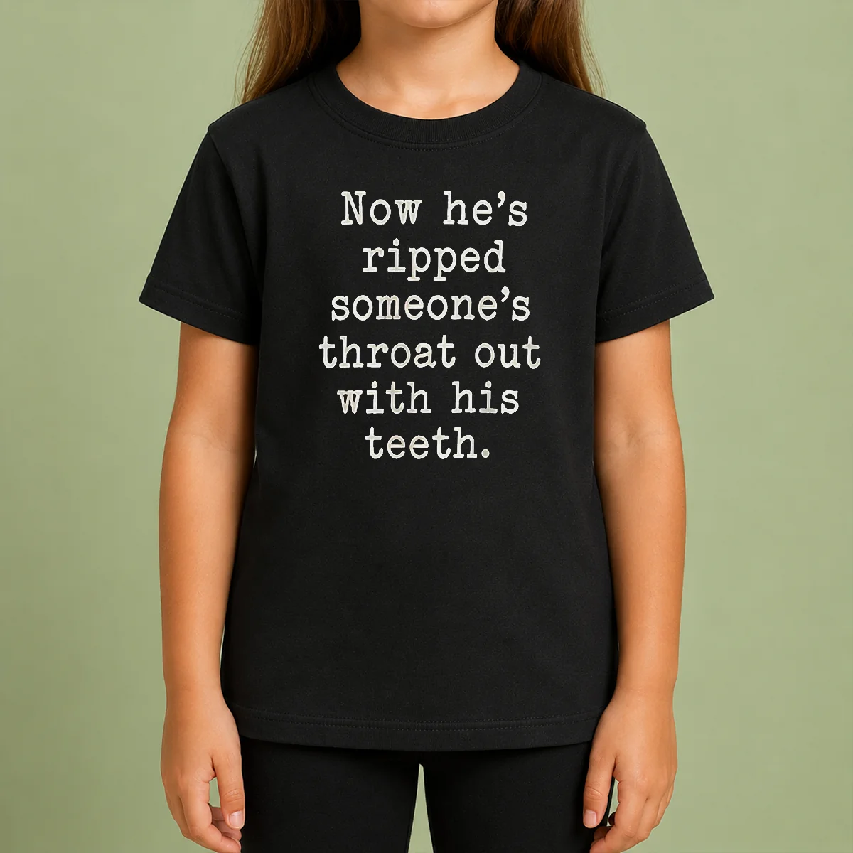 Awesome Now He'S Ripped Someone'S Throat Out With His Teeth Kids T Shirt Awesome Now He'S Ripped Someone'S Throat Out With His Teeth Kids T-Shirt