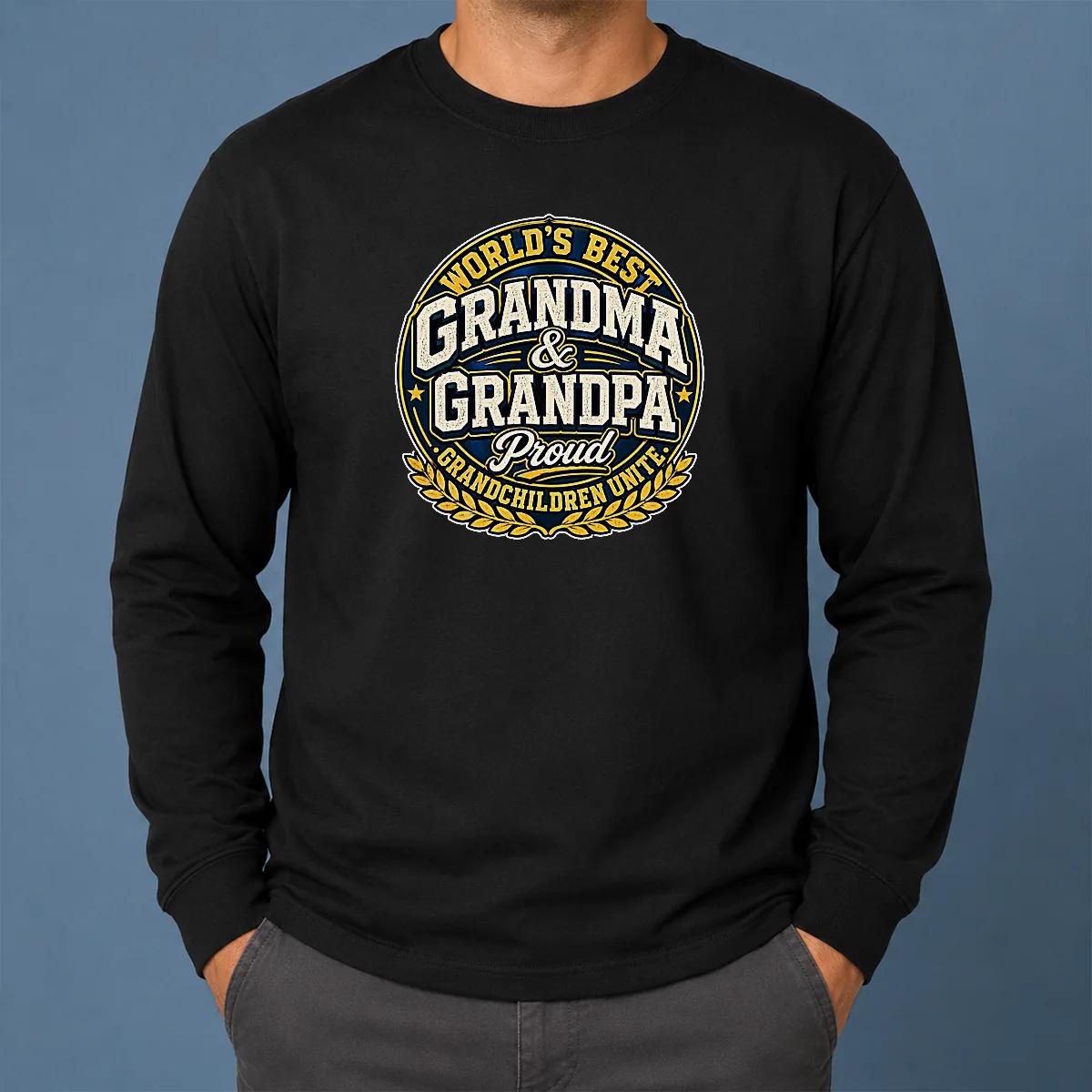 Awesome Official Grandparents Day Proud Grandchildren Mascot Badge Long Sleeve Shirt Awesome Official Grandparents Day Proud Grandchildren Mascot Badge Long Sleeve Shirt