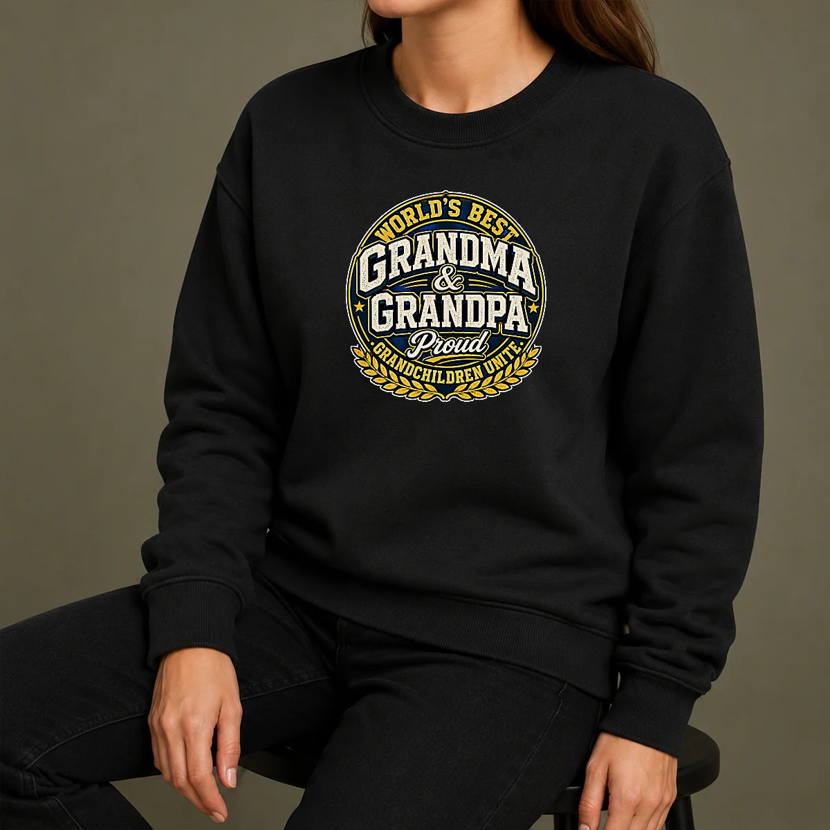 Awesome Official Grandparents Day Proud Grandchildren Mascot Badge Sweater Awesome Official Grandparents Day Proud Grandchildren Mascot Badge Sweater