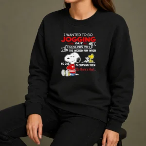Awesome Premium Snoopy IWanted To Go Jogging But Proverbs 28 1 The Wicked Run When No One Is Chasing Them So There'S That Sweater