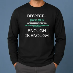 Awesome Pretty Respect Nurses Enough Is Enough Long Sleeve Shirt