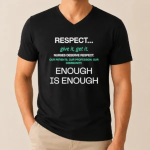 Awesome Pretty Respect Nurses Enough Is Enough V-Neck Shirt