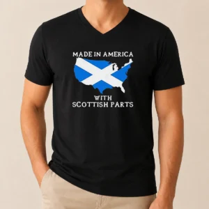 Awesome Scottish Heritage Made In America With Scottish Parts V-Neck Shirt