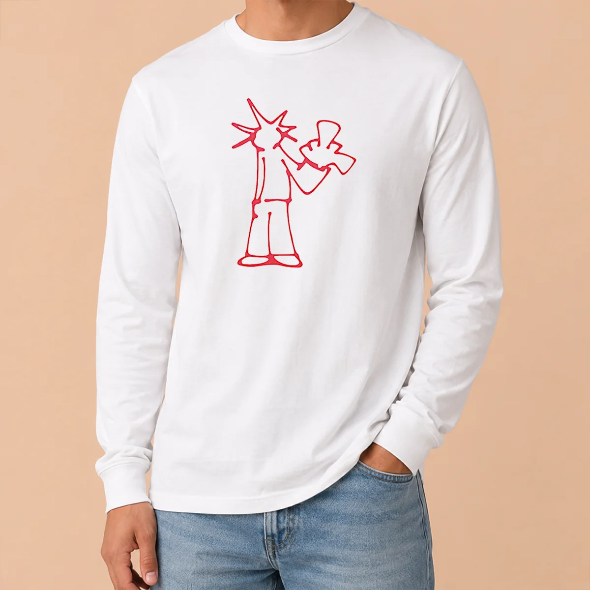 Awesome Statue Of Liberty New York City Sketch Art Doodle Minimal Line Drawing Long Sleeve Shirt Awesome Statue Of Liberty New York City Sketch Art Doodle Minimal Line Drawing Long Sleeve Shirt