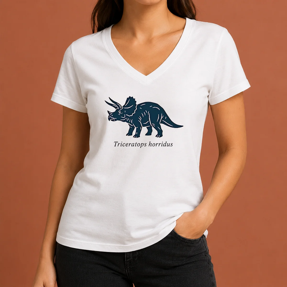 Awesome Triceratops Horridus Dinosaur Prehistoric Animal V-Neck Shirt Awesome Triceratops Horridus Dinosaur Prehistoric Animal V-Neck Shirt