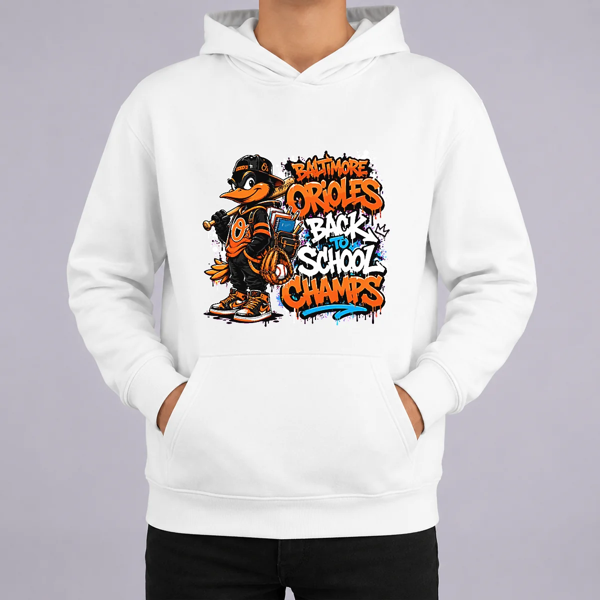 Baltimore Orioles Back to School Graffiti Hoodie Baltimore Orioles Back to School Graffiti Hoodie