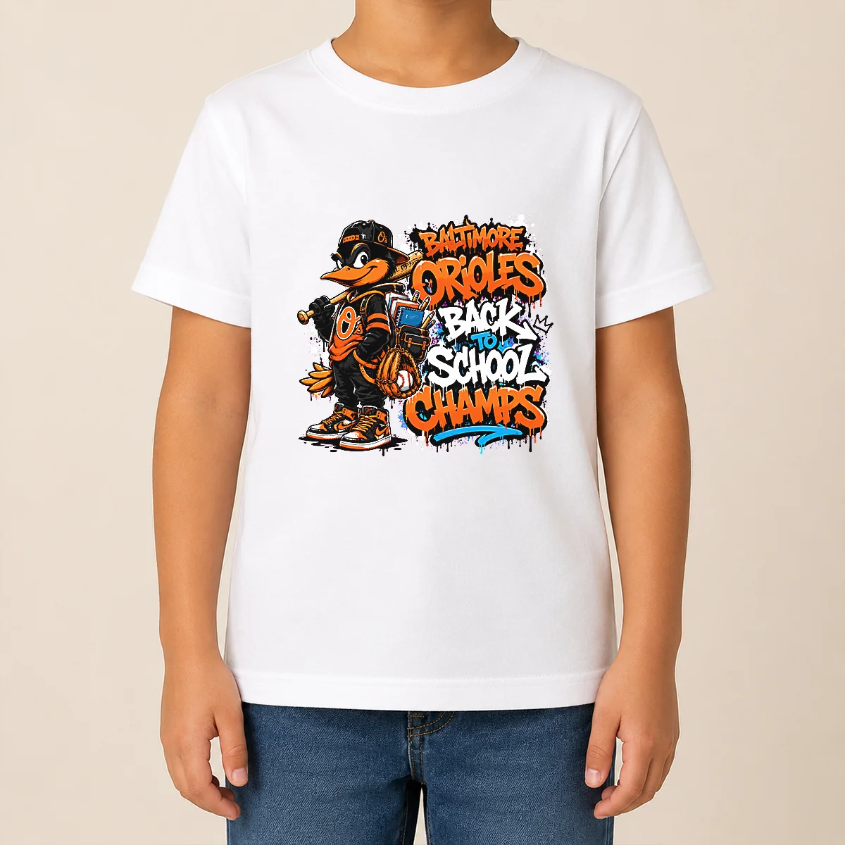 Baltimore Orioles Back to School Graffiti Kids T Shirt Baltimore Orioles Back to School Graffiti Kids T-Shirt