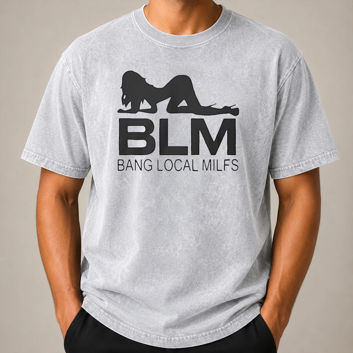 Funny BLM Bang Local Milfs Washed T Shirt Funny BLM Bang Local Milfs Washed T-Shirt