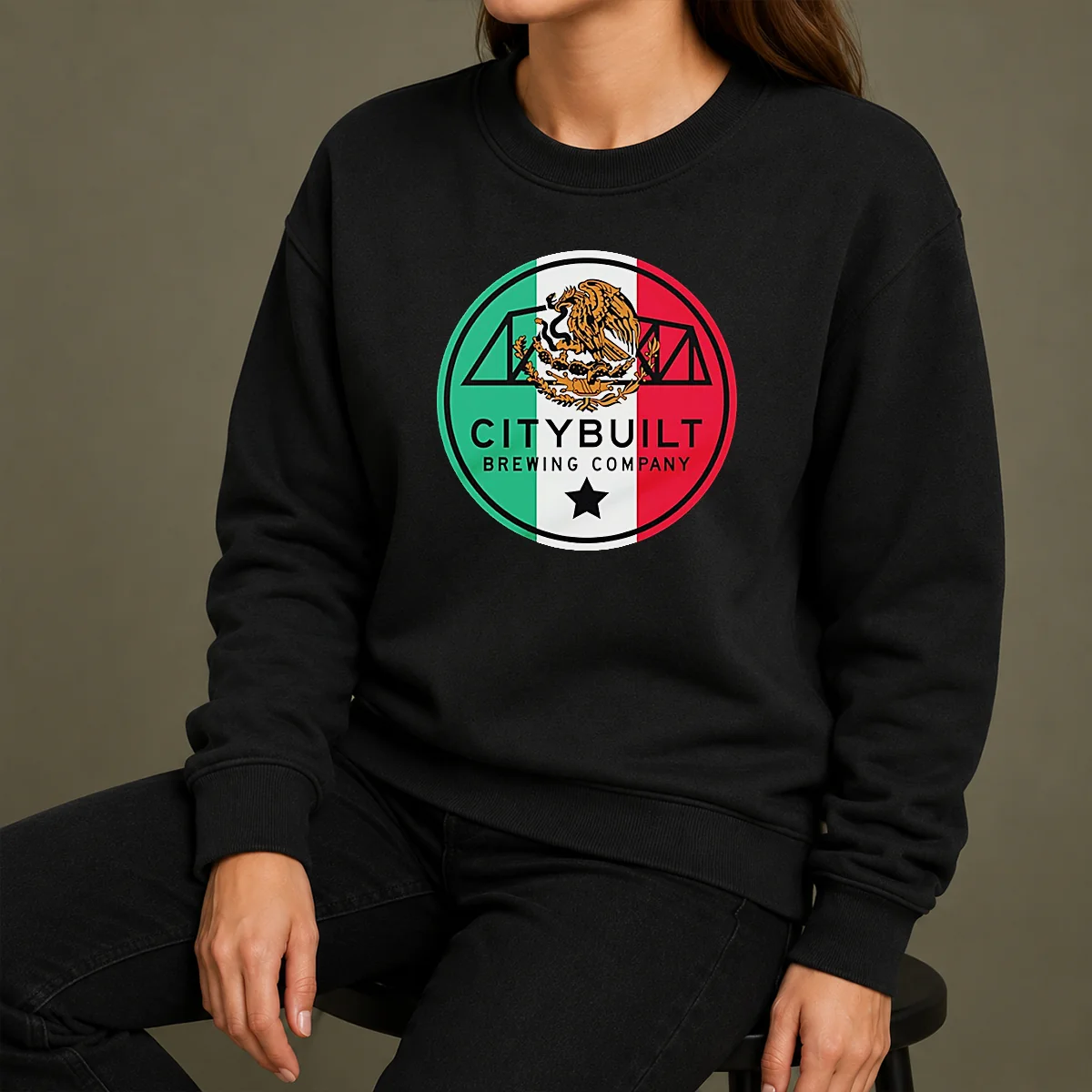Funny Citybuilt Brewing Company Mexico Flag Eagle Sweater Funny Citybuilt Brewing Company Mexico Flag Eagle Sweater