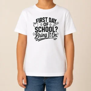 Funny First Day Of School Teacher Humor Line Art Kids T-Shirt