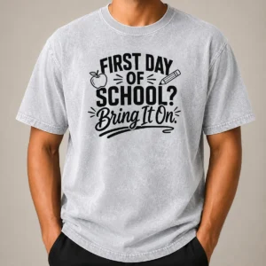 Funny First Day Of School Teacher Humor Line Art Washed T-Shirt