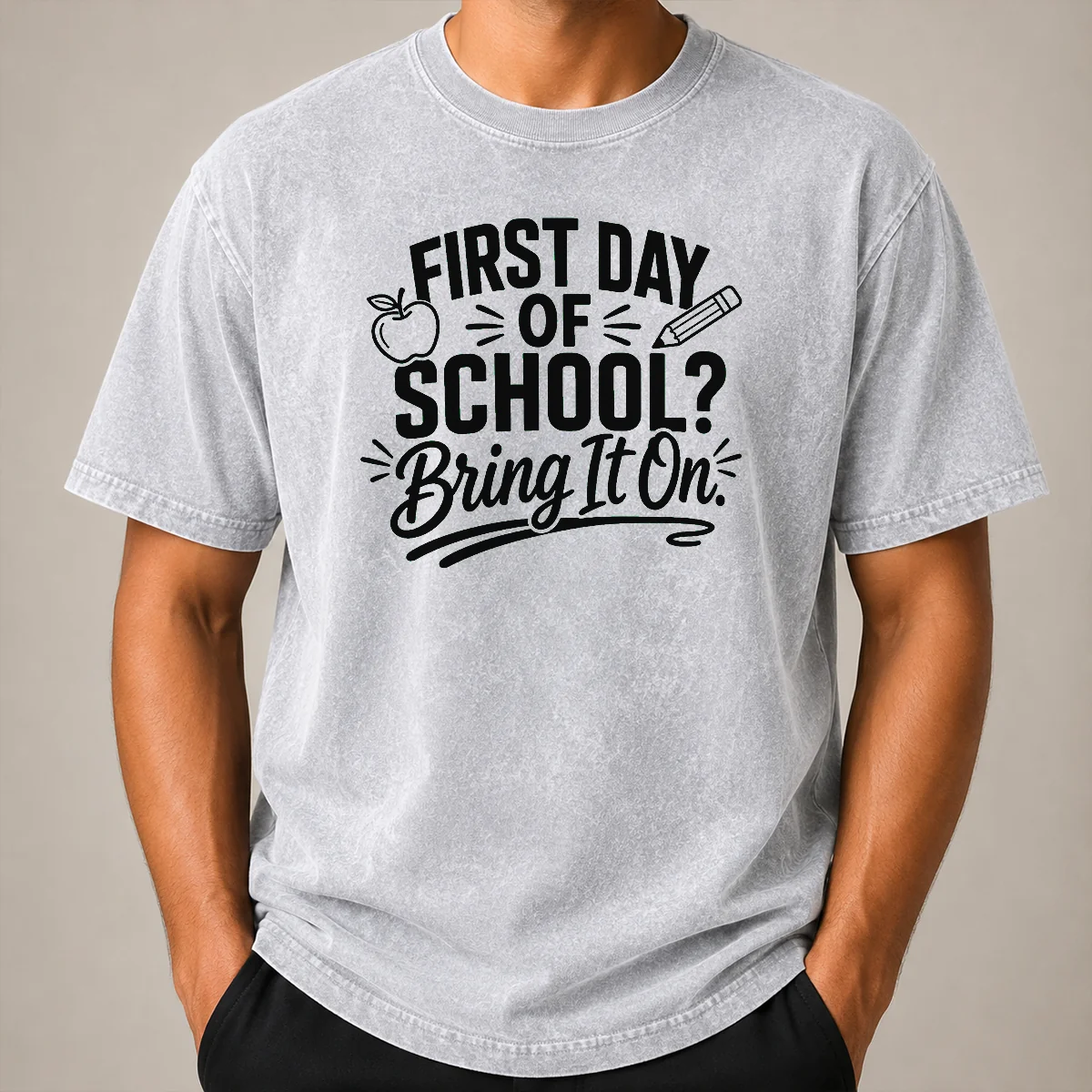 Funny First Day Of School Teacher Humor Line Art Washed T Shirt Funny First Day Of School Teacher Humor Line Art Washed T-Shirt